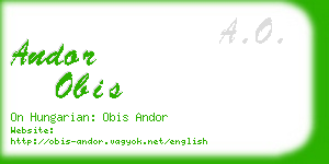 andor obis business card